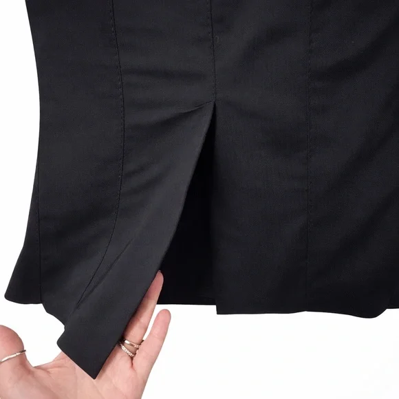 Karen Millen Black Pencil Skirt Wool Sz 6 Office Siren Corporate Chic Classic - Picture 5 of 9